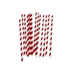 Pajita Papel Rayas Rojas 0,6 x 19,7 cm
