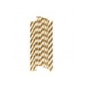 Pajita Papel Rayas Oro 0,6x20cm