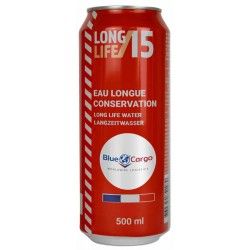 Lata agua Emergency Food 15 años 50cl - Etiqueta todo color